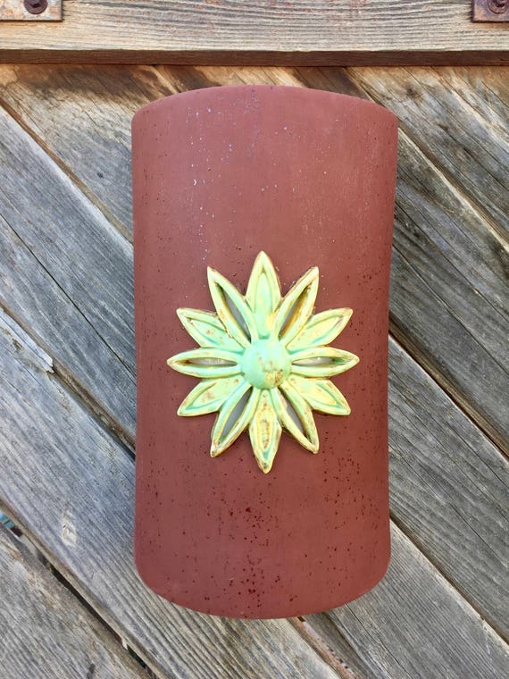3d Sun Flower Wall Sconce Exterior Light Outdoor Lighting Patio Rustic Southwestern Decor