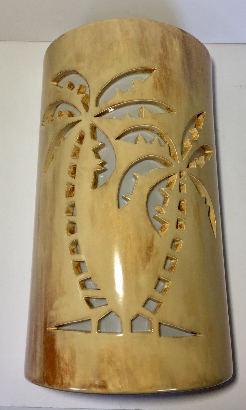 Palm Tree Outdoor Wall Sconce Coastal Beach House Lighting Etsy