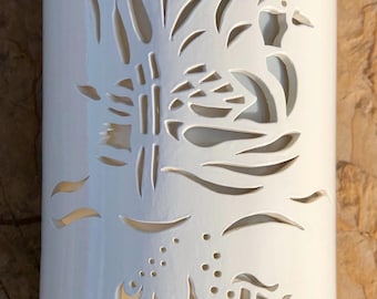 Duck Swimming Ceramic Indoor Outdoor Wall Sconce