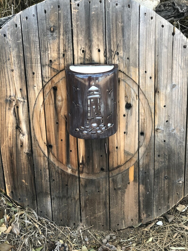 Nautical Lighthouse Outdoor Ceramic Wall Sconce / Coastal Etsy