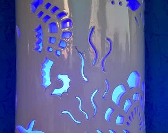 Seahorse Outdoor Wall Sconce - Handmade Ceramic Coastal Light