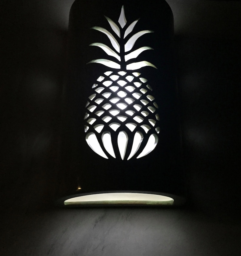 Pineapple Wall Sconce Tropical Decor Exterior Pineapple Wall Etsy