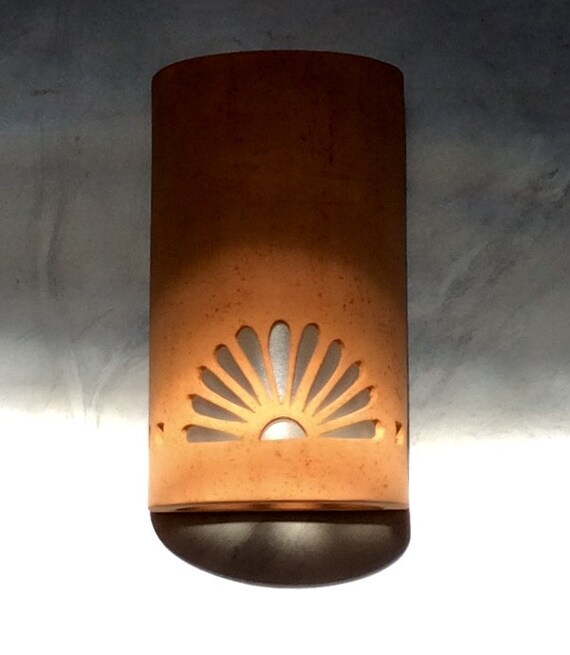 Wall Light Half Rosette Sconce Southwestern Decor Wall Light Half Rosette Sconce Southwestern Decor Ceramic Outside Lights Outdoor Shade