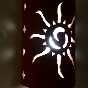 Southwestern Sun Outdoor Exterior Wet Location Wall Sconce Light-Rustic Southwestern Dark Sky Curb Appeal Outside Lighting-Ceramic Lighting