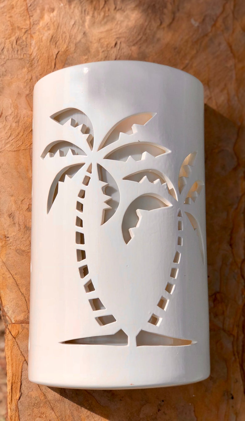 Palm Tree Outdoor Wall Sconce Coastal Beach House Lighting Etsy
