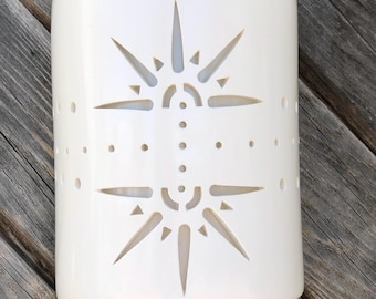 Ceramic Wall Sconce - Double Half Star for Interior or Exterior Lighting