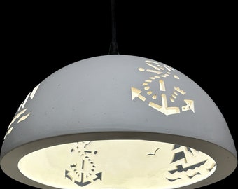 Ships Anchor and Sail Boat Coastal Chandelier Pendant Light