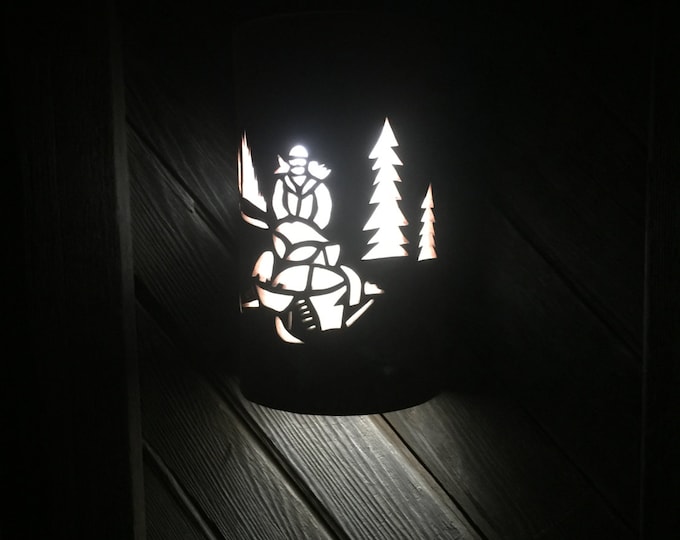 Snowmobile Outdoor Ceramic Wall Sconce - Lodge Lighting- Cabin Decor - Outdoor Wall Lights - Rustic lighting -Curb Appeal  -