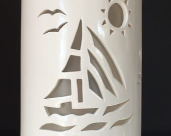 Sail Boat Coastal Ceramic Pendant Light – Nautical Lighting