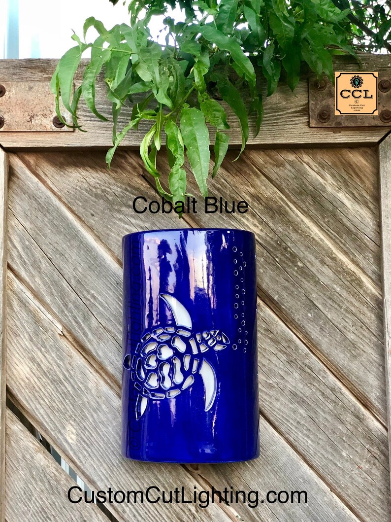 Sea Turtle Outdoor Wall Sconce Coastal Lighting Nautical Etsy