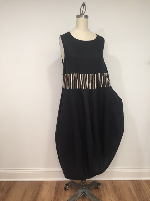 Linen dress, black dress, oversized dress, sleeveless dress, summer dress, kaftan, plus size