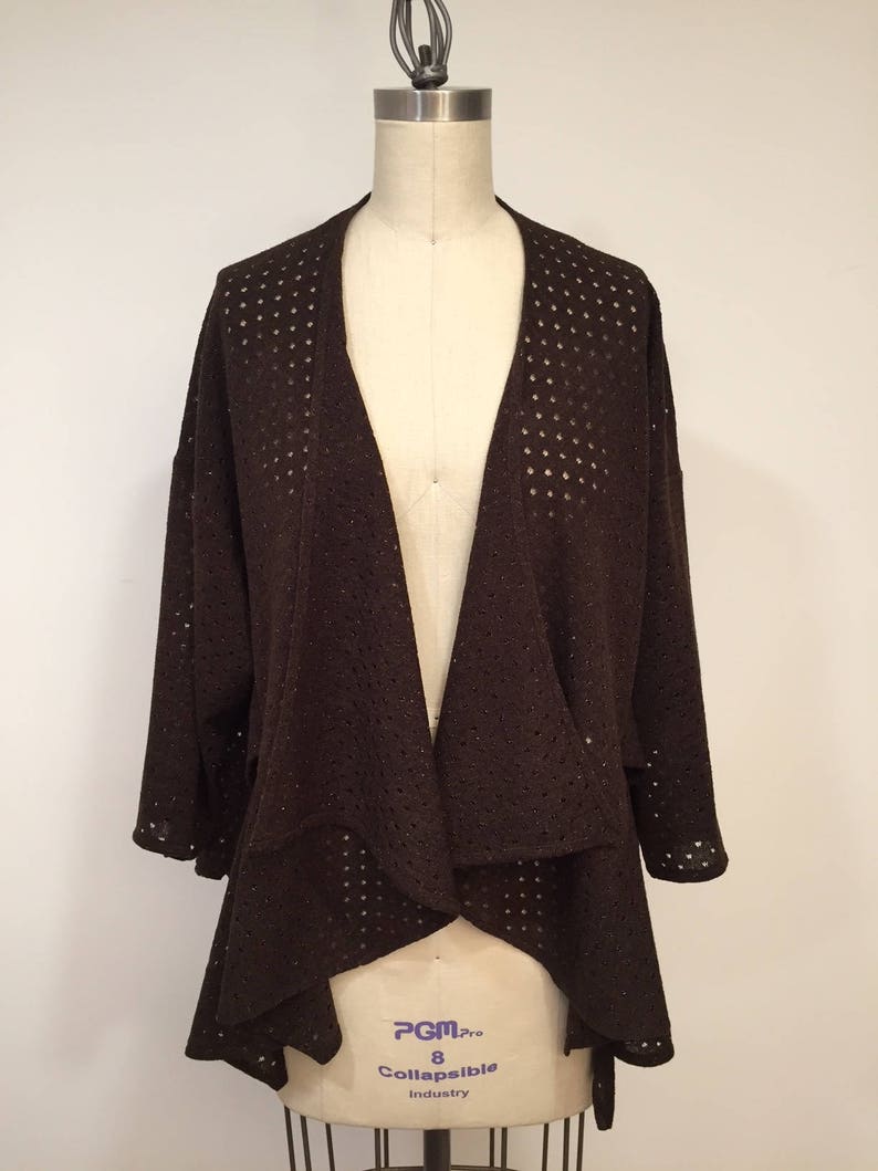 Brown Jacket With Metalic Strip Knit Fabric Jacket Summer - Etsy