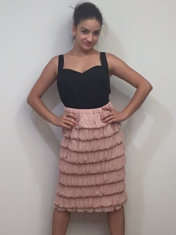 Convertible Piece, Skirt or Strapless Top, Ruffled Skirt or Top, Pink , Dusty Pink, Soft and Stretchy  Fabric, Maternity, Elastic  Waist