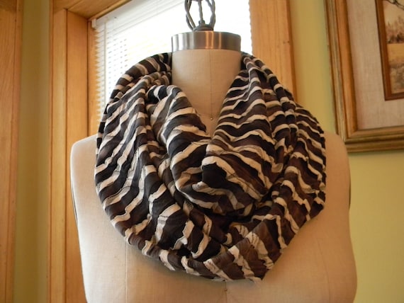 Ombre earth tones striped infinity scarf, jersey scarf, loop scarf, nomad cowl, boho scarf, gift for her,