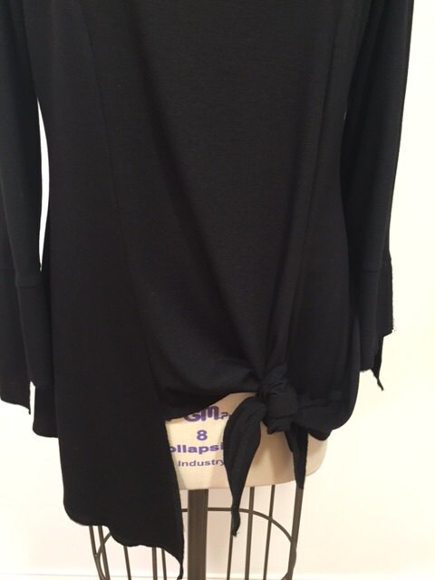 Asymmetric Tunic Knit Fabric Tunic Black Tunic Black Top - Etsy
