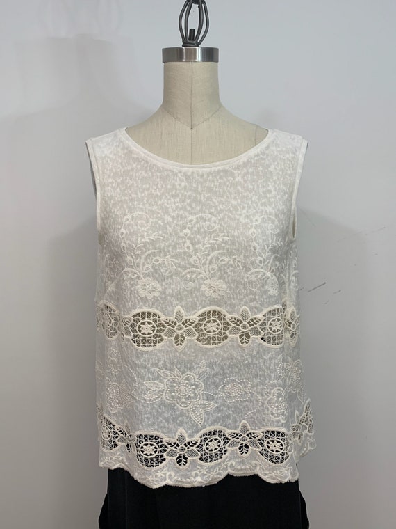 Lace top, asymmetric top, off white top, blouse, summer blouse, loose top, romance top