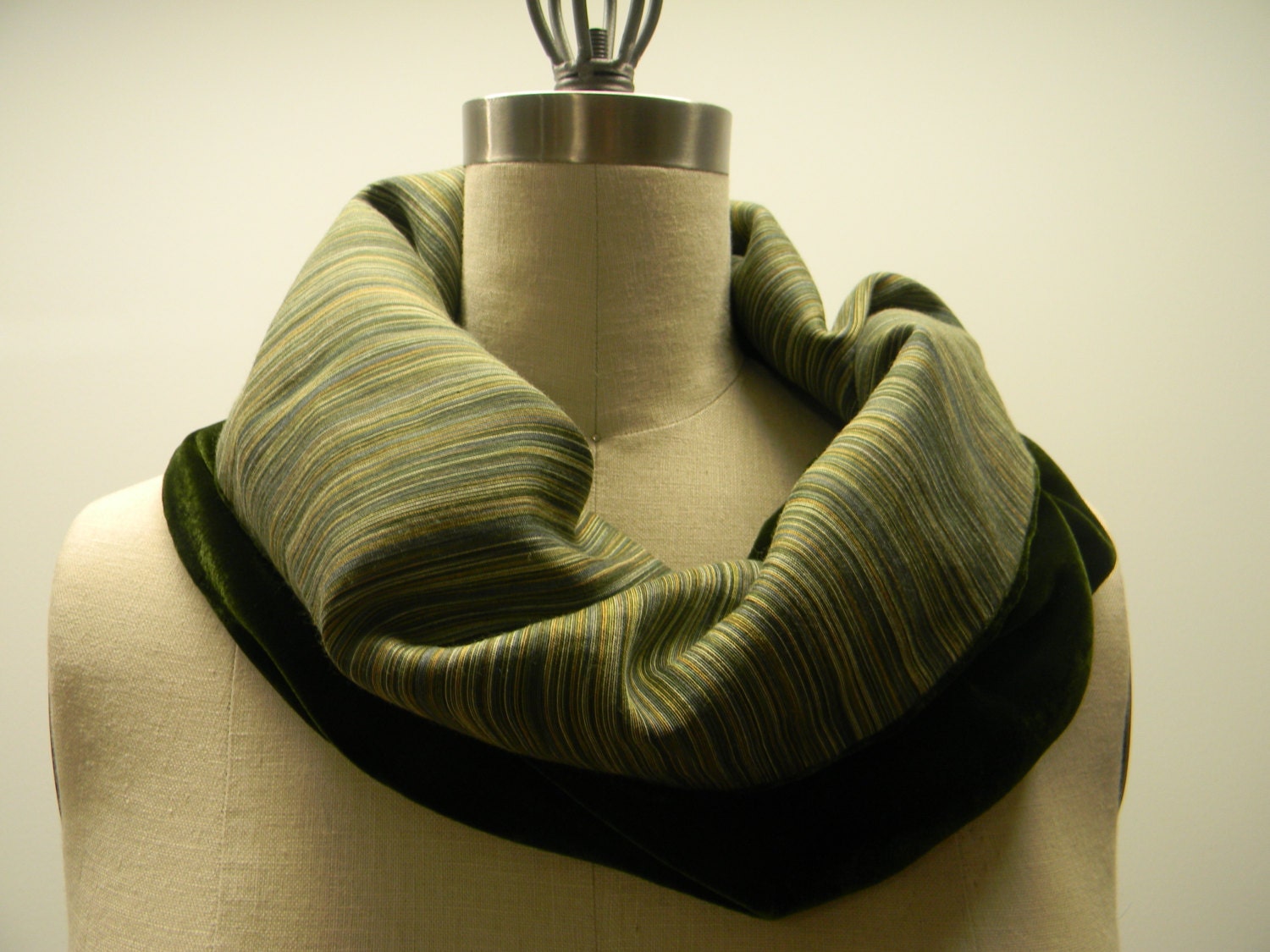 Silk Velvet Infinity Scarf in Cedar main image 1