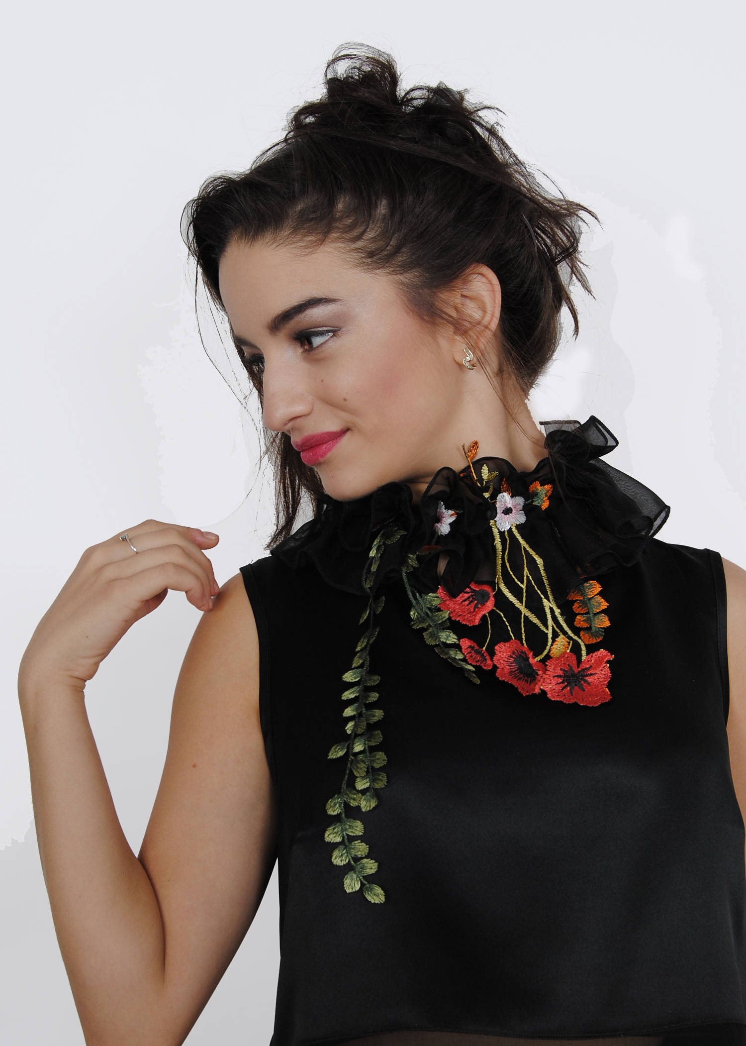 Victorian High Fashion Collar Silk Chiffon Collar Neck | Etsy