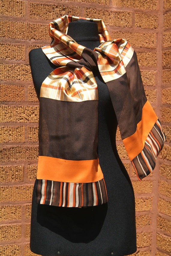Olimpias  pure Silk Scarf in Fall Tone