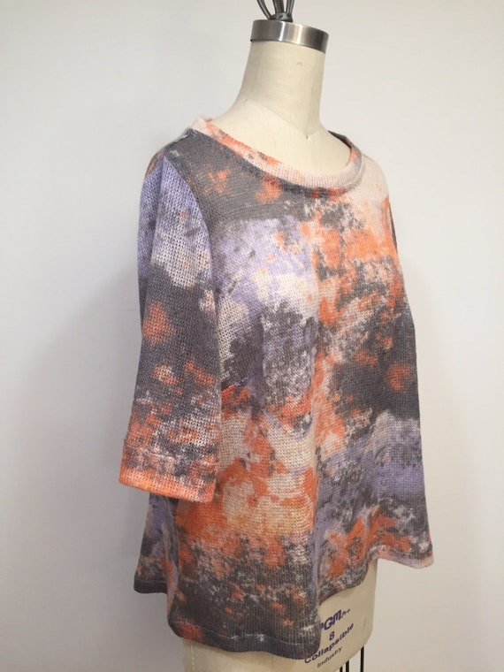SALE was 179.00 now 160.00 Asymmetrical Top, Pastel Colors, Mohair Top, Wool Top, Tunic, Multicolor Blouse, Loose Top
