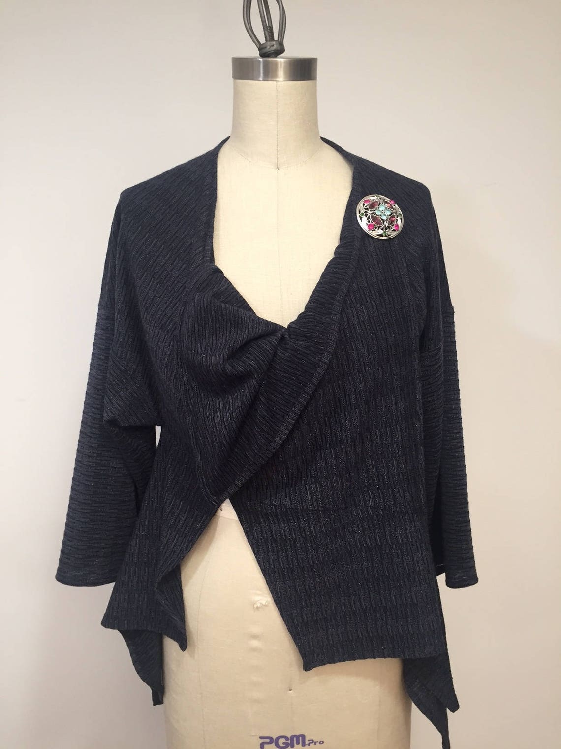 Navy Jacket, Navy Knit Fabric Jacket, Navy With Metalic Strip Jacket ...