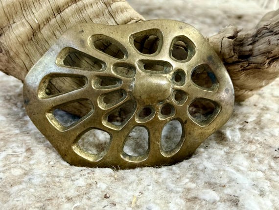 Solid Brass Web Boho Belt Buckle - image 1