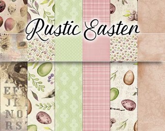 Digital Printable Paper - EASTER - Easter Digital Paper - 12x12 - Digital Scrapbook - Cardmaking - Spring - Shabby Chic Easter Digital Paper