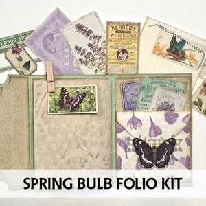 Junk Journal Printable - Digital Printable Folio Kit - Spring Floral Folio - Journal Printable - Journal Insert Folio Printable - Download