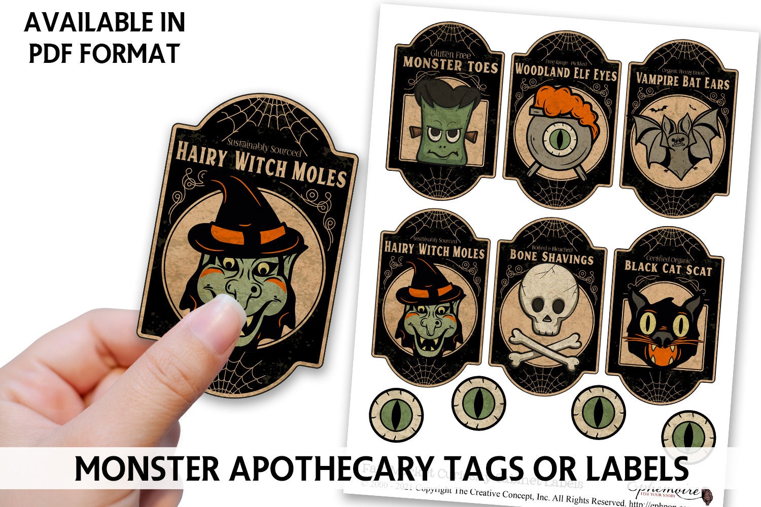 Halloween Stickers, Monster Apothecary Labels, Ghouls, Vampire, Werewolf  Labels, Halloween Party Decorations, DIY Projects & Décor, 979A 