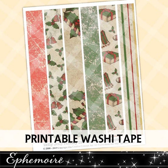 Faux Washi Tape 2 DIGITAL Download Printable Collage Sheet for  Scrapbooking, Journaling, Card Making and Paper Crafts 