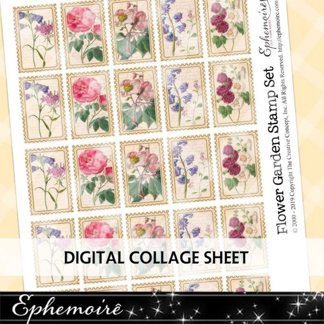 Junk Journal Printable Digital Printable Faux Stamps Fussy Cut ...