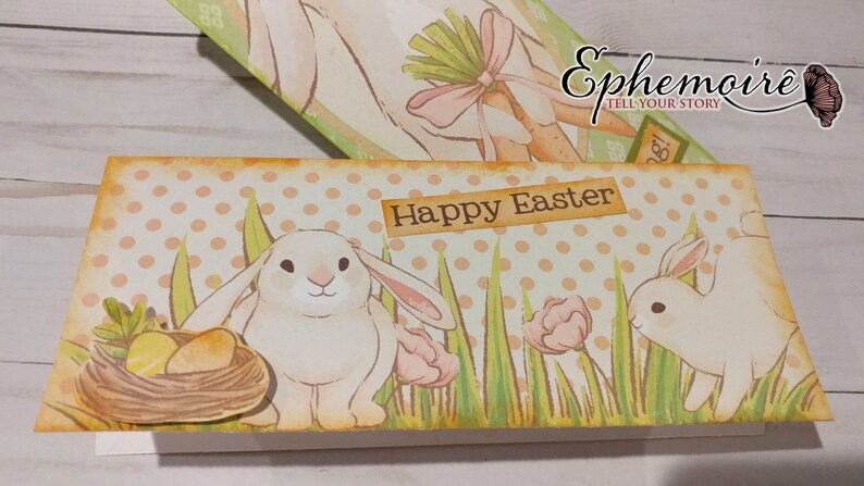 Download Bunny Journal Printable Card and Ephemera SPRING THING Printable SLIMLINE Card and Envelope Kit Printable Flower Notecard