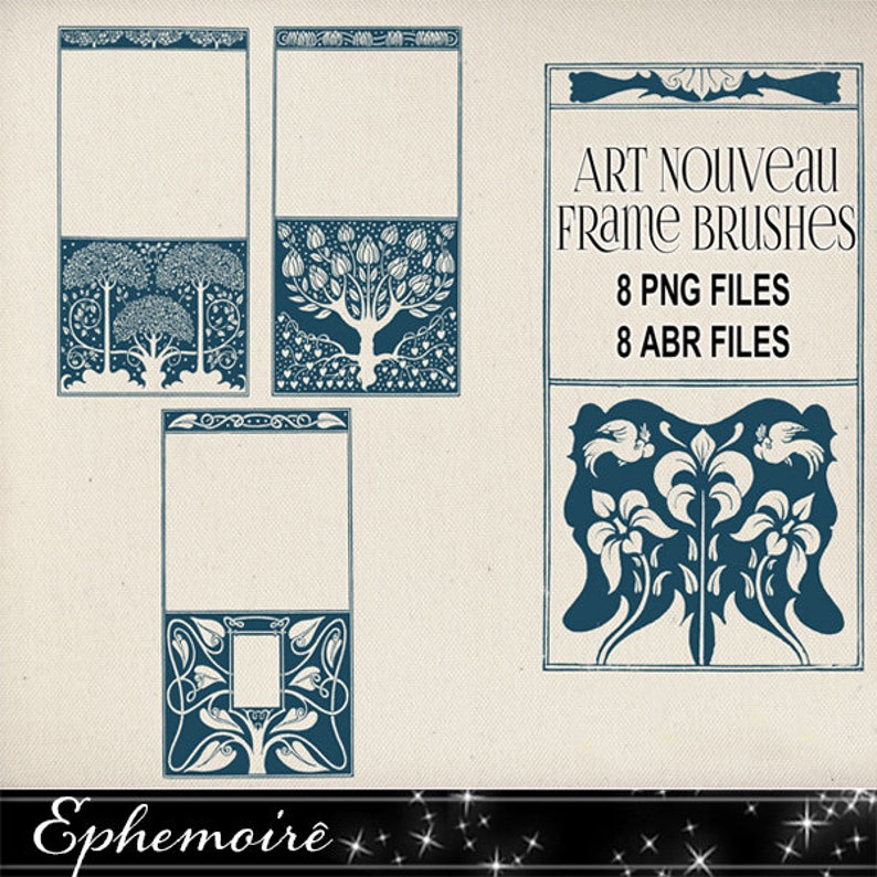Art Nouveau Decorative Frame Brushes 1890s to Etsy