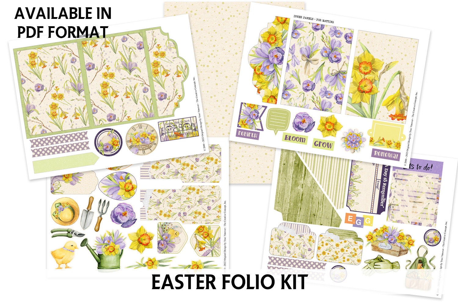 Junk Journal Printable - EASTER Printable Folio Kit - Spring Floral ...