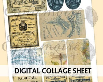 Junk Journal Printable - VINTAGE EPHEMERA - Fussy Cut - Digital Scrapbook - Cardmaking - Fussy Cut Printable Ephemera - Vintage Trade Cards