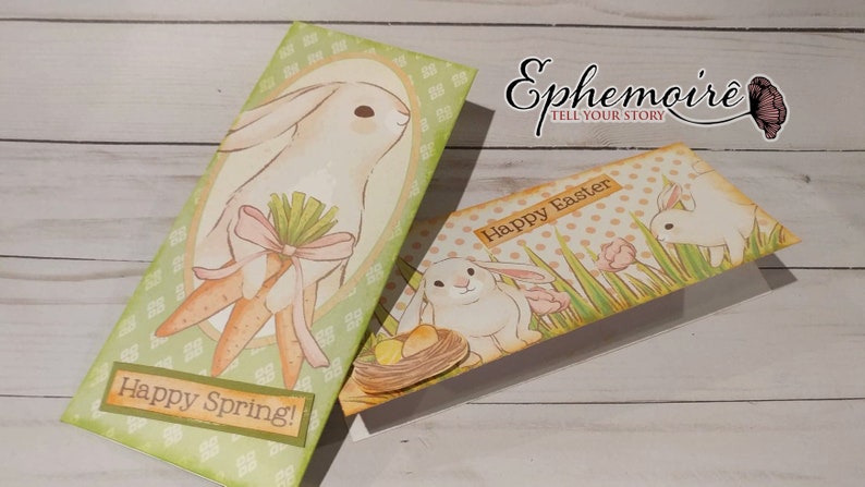 Download Bunny Journal Printable Card and Ephemera SPRING THING Printable SLIMLINE Card and Envelope Kit Printable Flower Notecard