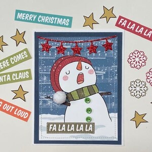 Digital Printable CHRISTMAS CAROLERS Card Kit Cardmaking Carolers Printable Christmas Card Fronts Snowman Printable Craft Kit image 8