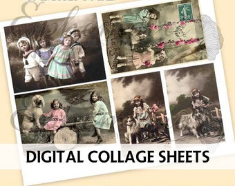 Junk Journal Printable - VICTORIAN CHILDREN - Vintage Photos - Fussy Cut - Cardmaking - Digital Scrapbook - Victorian Kids Ephemera