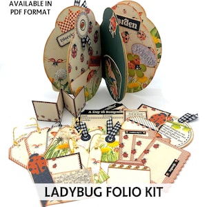 Diario spazzatura stampabile - Kit Folio stampabile digitale LADYBUG - Kit Folio primaverile - Diario stampabile - Kit Folio coccinella - Inserto diario