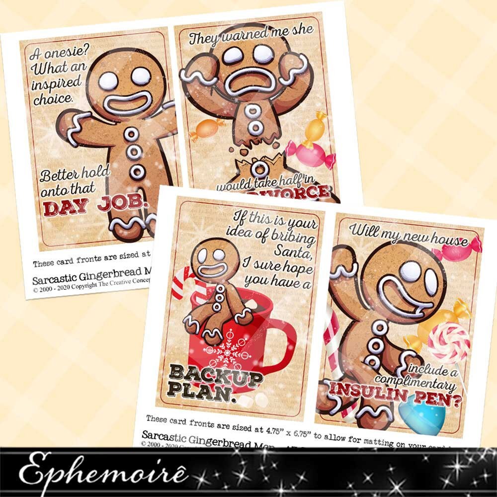 Printable Christmas Cards Gingerbread SNARKY CHRISTMAS | Etsy