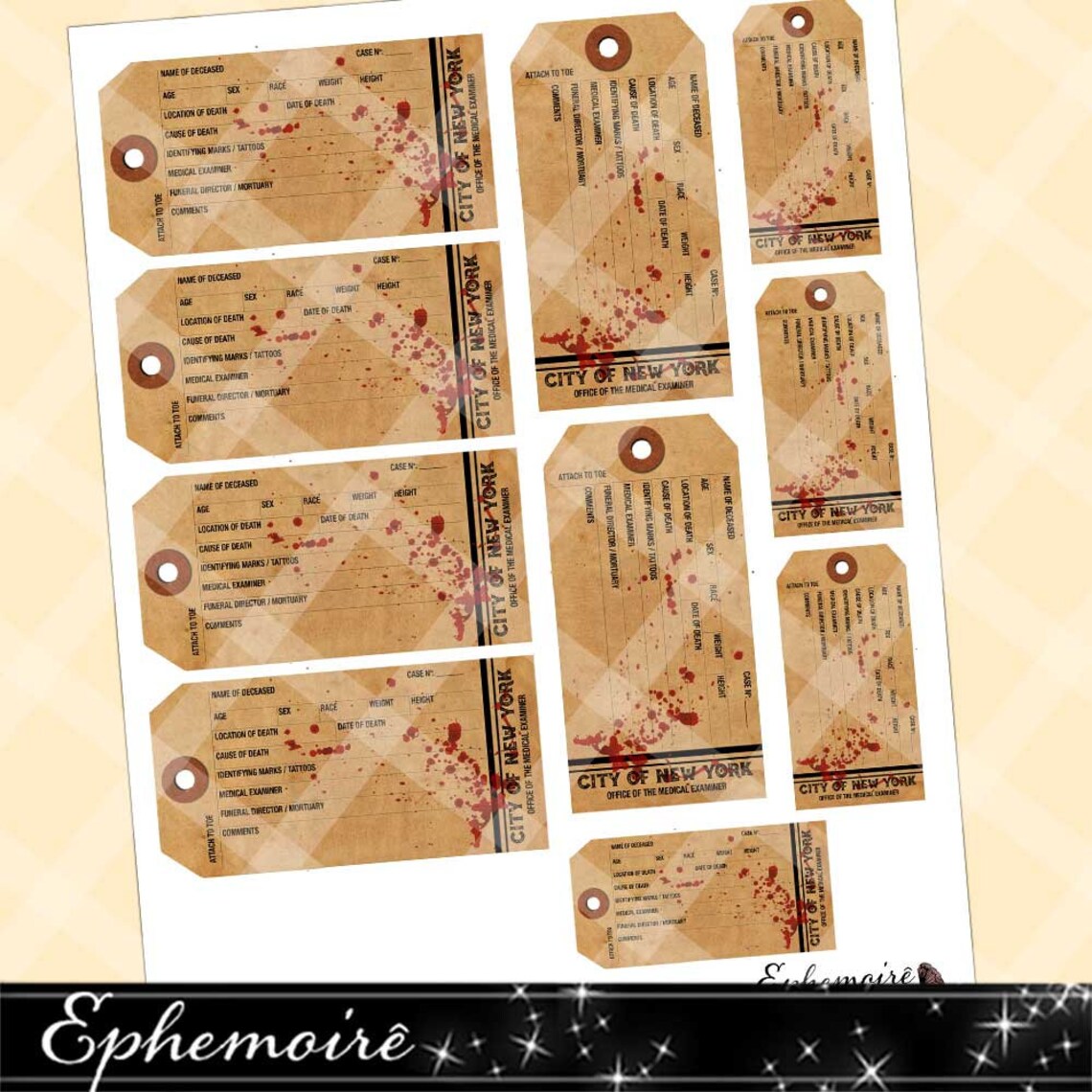 Printable MORGUE TOE TAGS Halloween Medical Examiner Tag - Etsy
