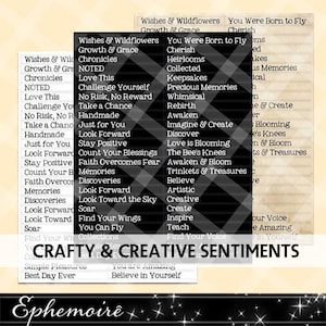 Printable SENTIMENTS #1 - Digital Printable Card Sentiments - Craft Sentiments - Journal Captions - Digital Scrapbook Sentiments - Clipart