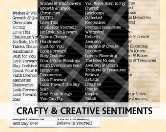 Printable SENTIMENTS #1 - Digital Printable Card Sentiments - Craft Sentiments - Journal Captions - Digital Scrapbook Sentiments - Clipart