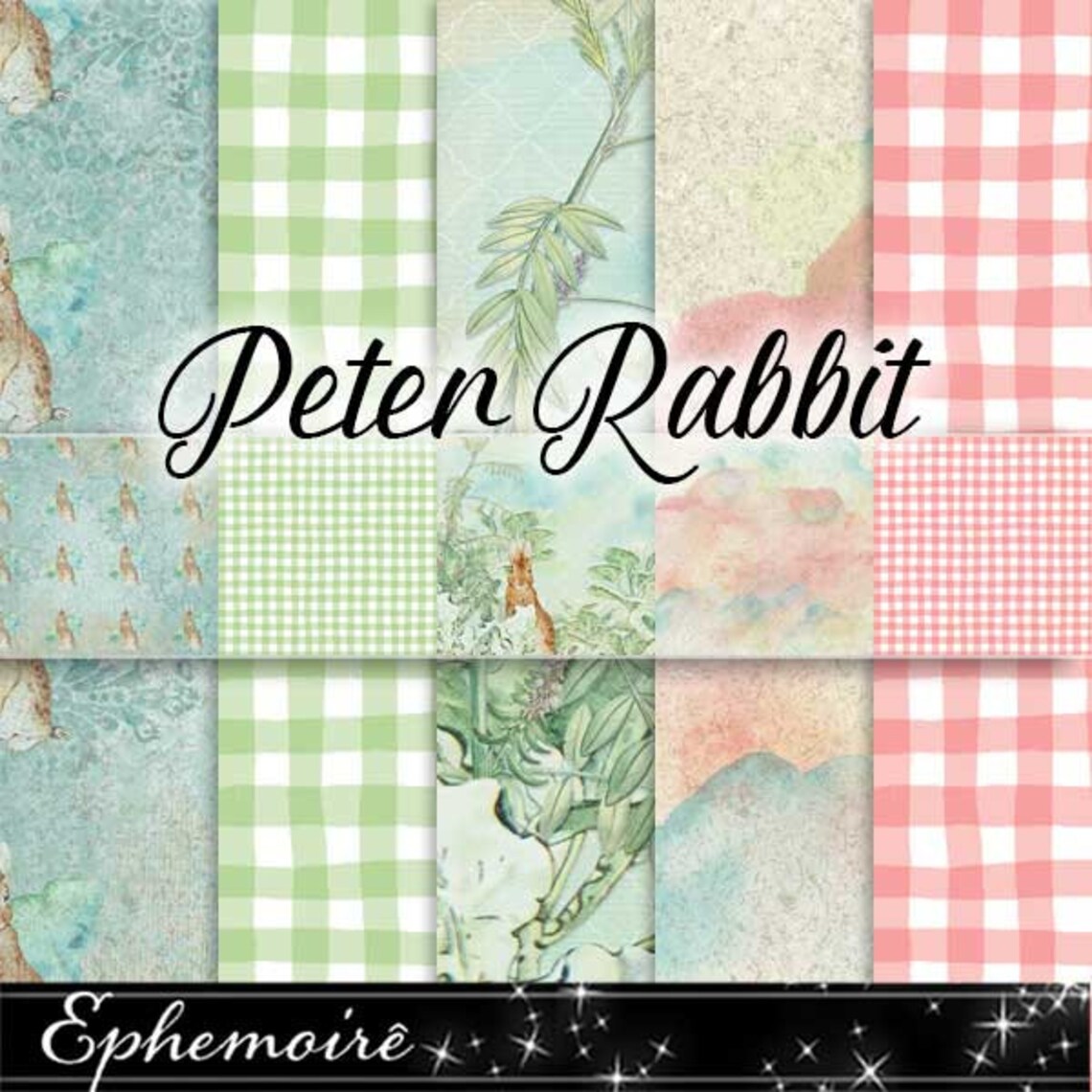 Digital Printable Papers PETER RABBIT Digital Scrapbook | Etsy