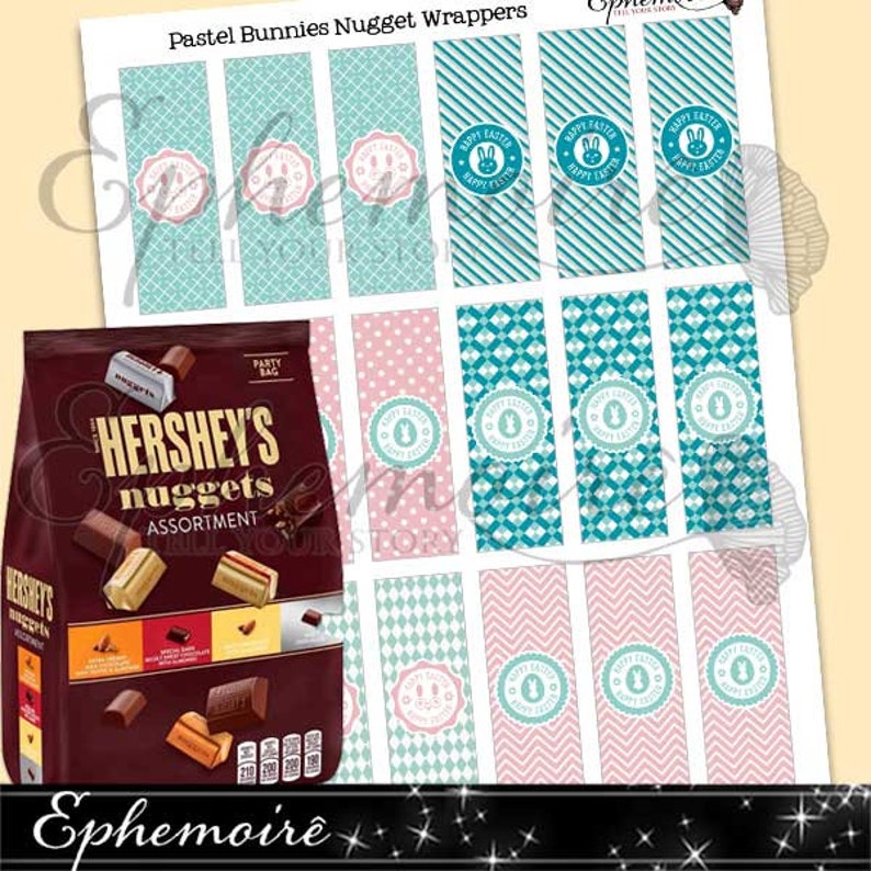 Printable Hershey NUGGETS Wrapper DIY Easter Candy Bar | Etsy