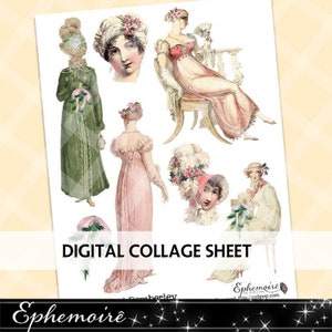 CHRISTMAS Jane AUSTEN Junk Journal Ephemera Sampler - Regency Christmas Images - PDF Ephemera Instant Download - Christmas at Pemberley
