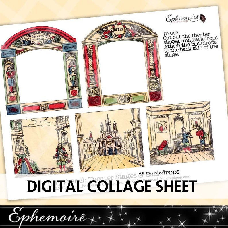 Printable VINTAGE French Paper Doll Theaters Paper Dolls - Etsy