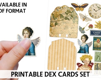 Digital Printable DEX CARDS - Fairy Dex Card - Fae - Printable Dex Card - Junk Journal Printable - Digital Printable Dex Card Kit - Download