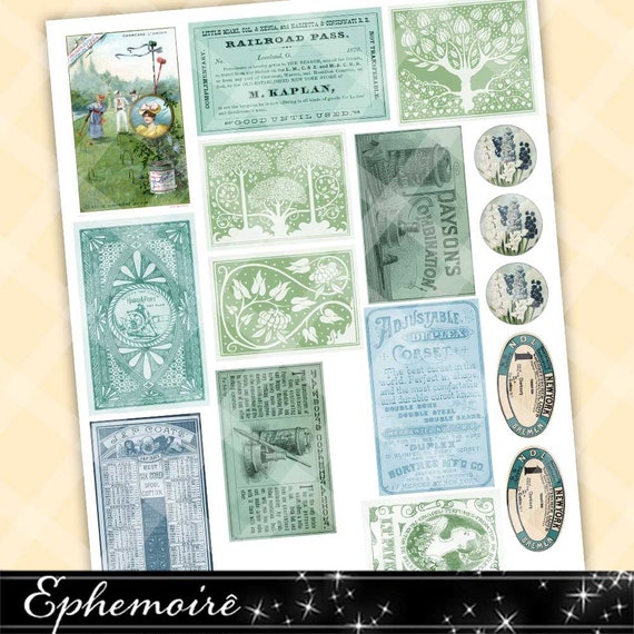 vintage style Junk Journal Folder With 2 Tags and a Vintage 1920s Era Optical Lens Junk Tags Scrapbook Ephemera Genealogy