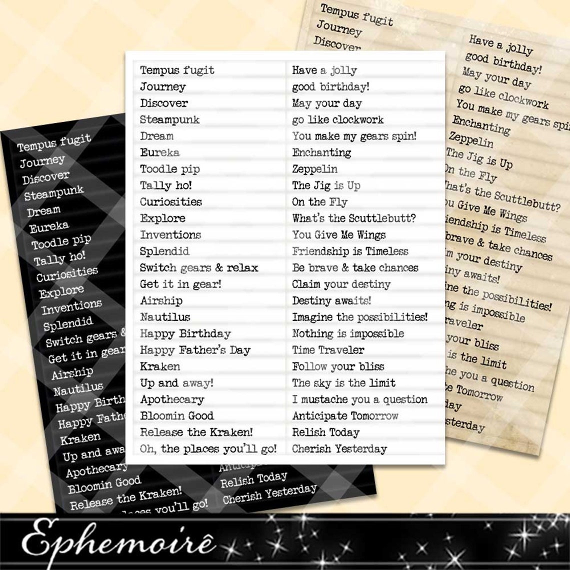 Printable SENTIMENTS 8 Printable Captions Cardmaking | Etsy